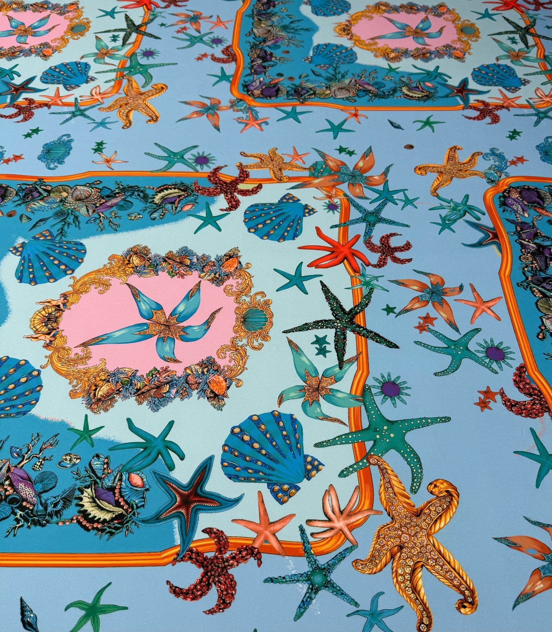 Ocean Print Spandex Fabric by the Metre - Whotex Fabrics London