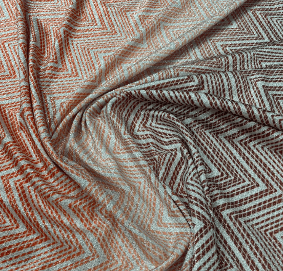 Ombre Chevron Metallic Lurex Fabric by the Metre - Whotex Fabrics London