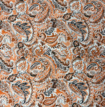 Orange & Brown Paisley Print Fabric by the Metre | Dressmaking - Whotex Fabrics London