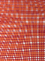 Orange Check Crepe Fabric by the Metre - Whotex Fabrics London