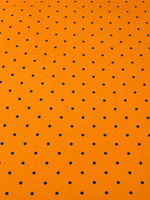 Orange with Royal Blue Polka Dot Satin Fabric by the Metre - Whotex Fabrics London