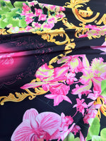 Orchid Floral Pattern Fabric, Swirl print Fabric - Whotex Online Fabric Store