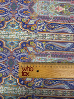 Ornate Paisley Stripe Moss Crepe Fabric by the Metre - Whotex Fabrics London