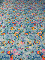 Paisley Floral Moss Crepe Fabric by the Metre - Whotex Fabrics London