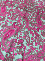 Paisley Pattern Fabric, Pink and Mint Green Fabric - Whotex Online Fabric Store