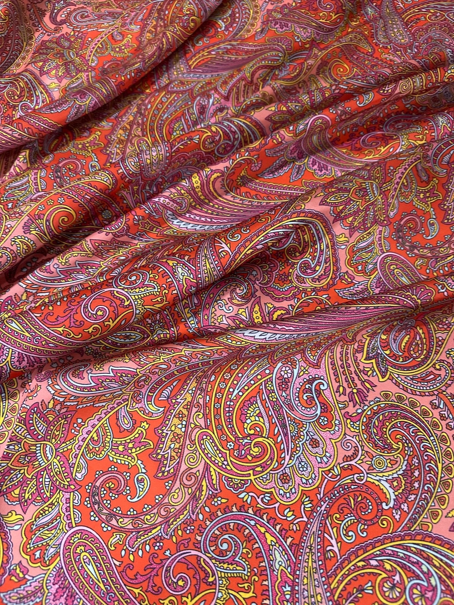 Paisley Pattern Fabric, Pink and Red Fabric By The Yard - Whotex Online Fabric Store