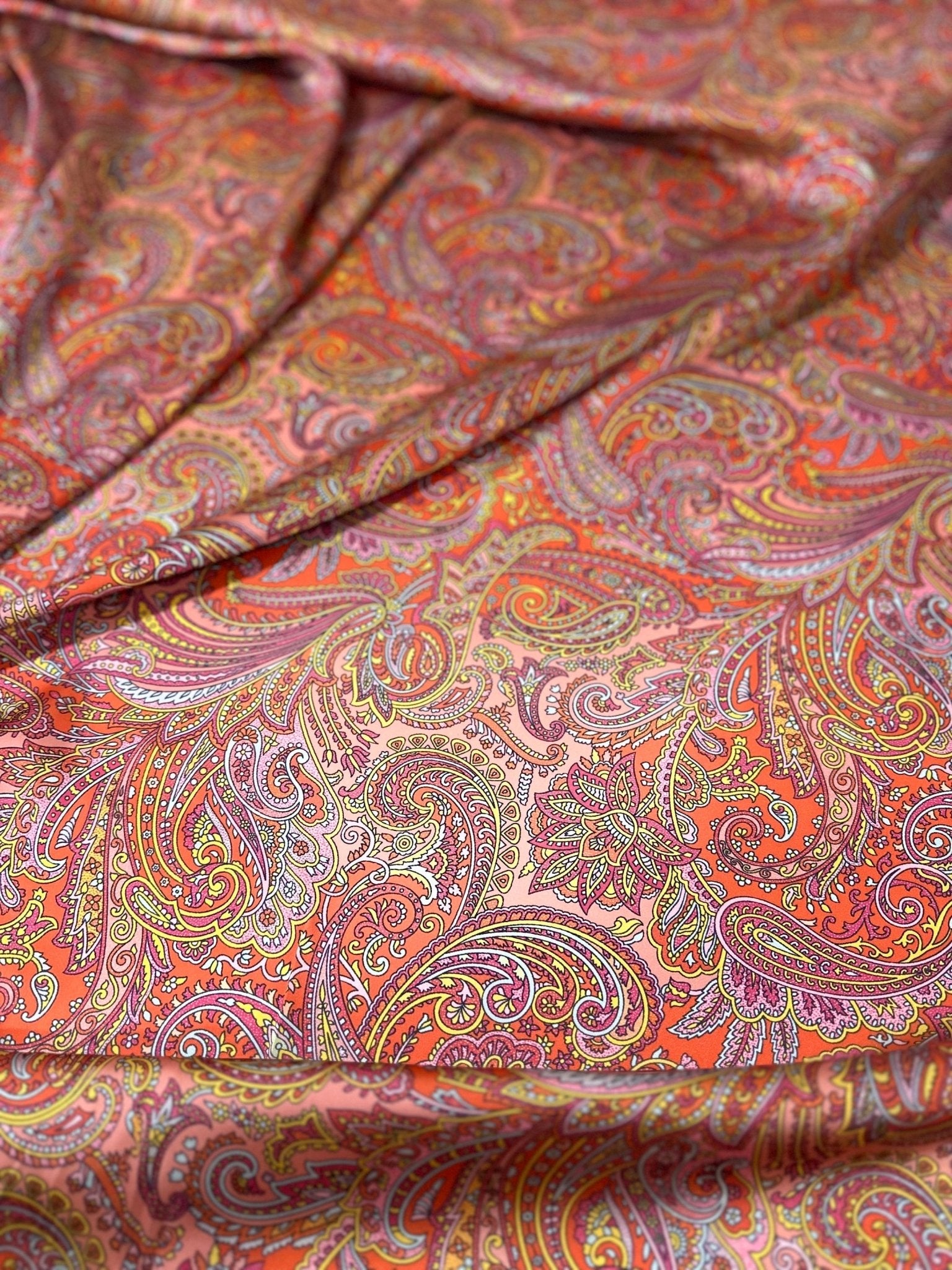 Paisley Pattern Fabric, Pink and Red Fabric By The Yard - Whotex Online Fabric Store