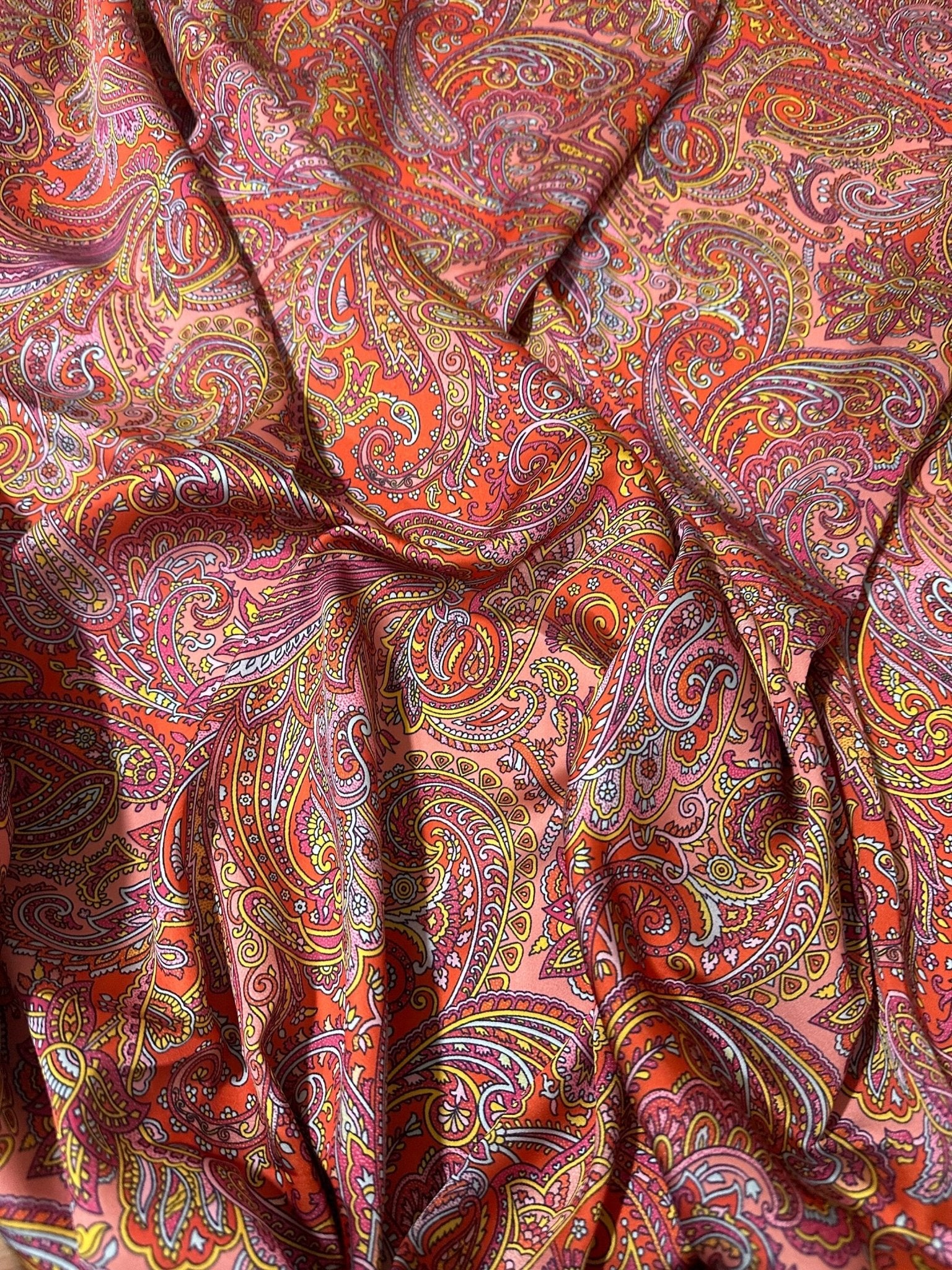 Paisley Pattern Fabric, Pink and Red Fabric By The Yard - Whotex Online Fabric Store