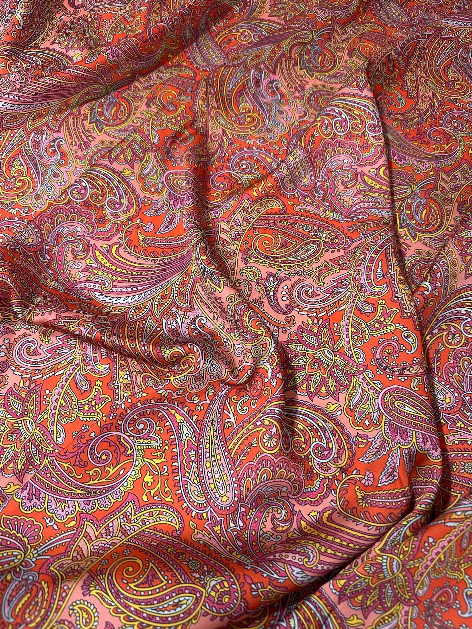 Paisley Pattern Fabric, Pink and Red Fabric By The Yard - Whotex Online Fabric Store