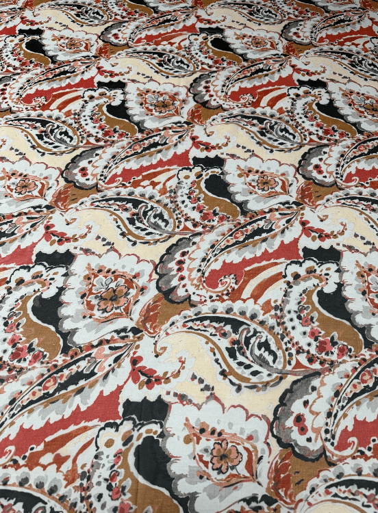 Paisley Print Chiffon Fabric by the Metre - Whotex Fabrics London