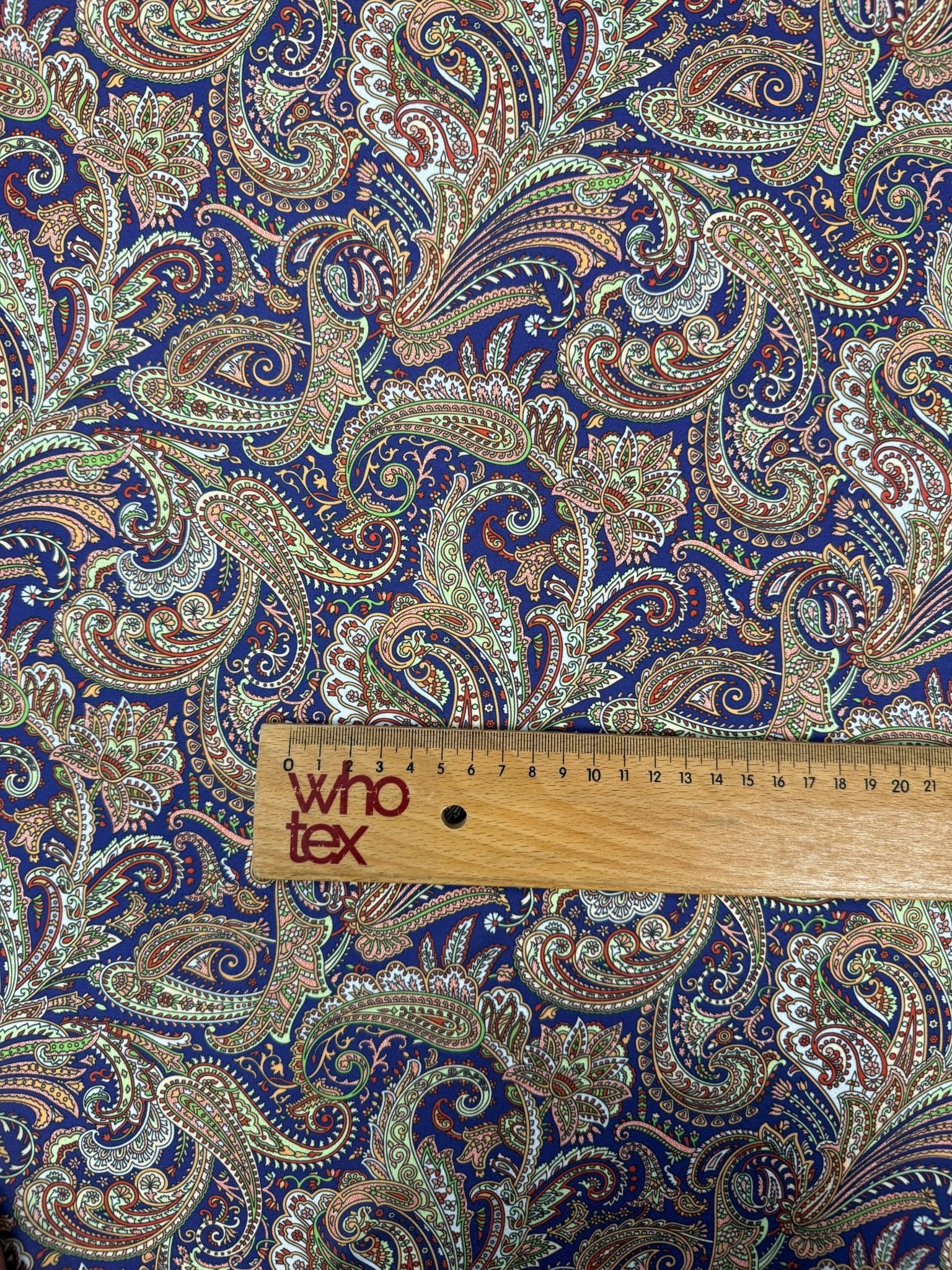 Paisley Print Moss Crepe Fabric by the Metre - Whotex Fabrics London