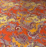 Paisley Print Satin Fabric by the Metre - Whotex Fabrics London