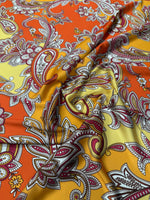 Paisley Print Satin Fabric by the Metre - Whotex Fabrics London