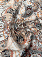 Paisley Satin Fabric by the Metre - Whotex Fabrics London
