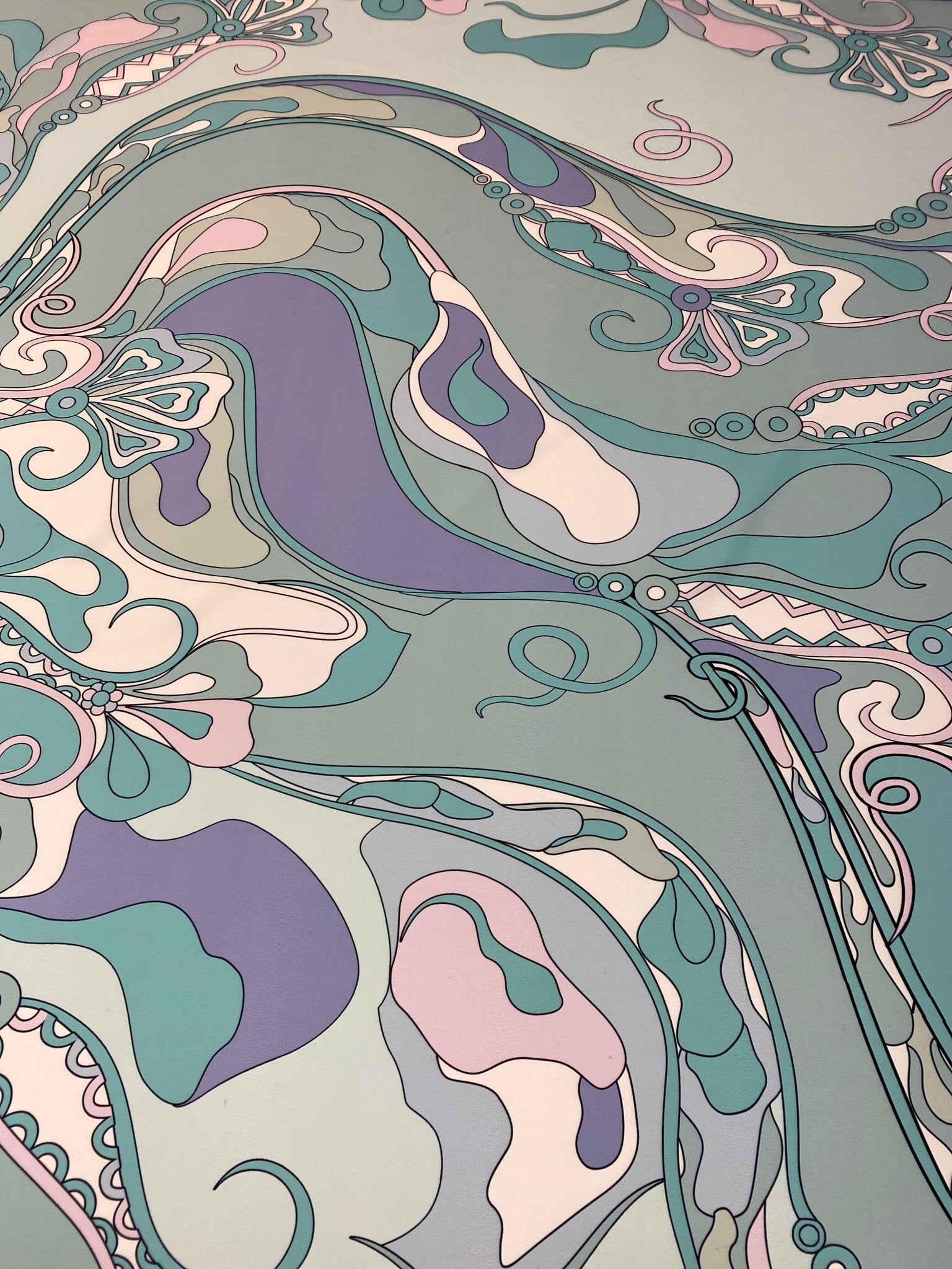 Pastel Abstract Crepe Fabric by the Metre - Whotex Fabrics London