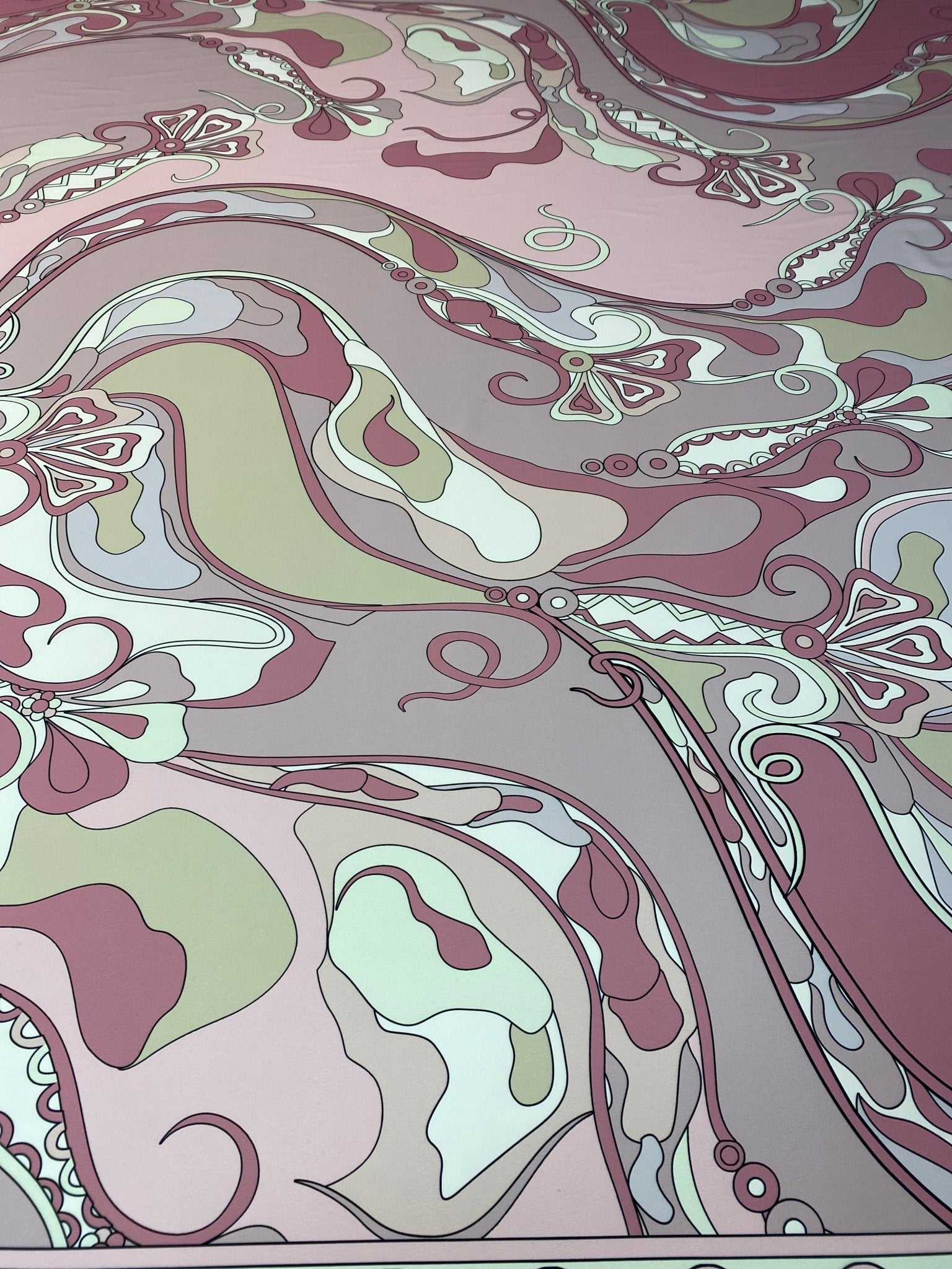 Pastel Abstract Crepe Fabric by the Metre - Whotex Fabrics London