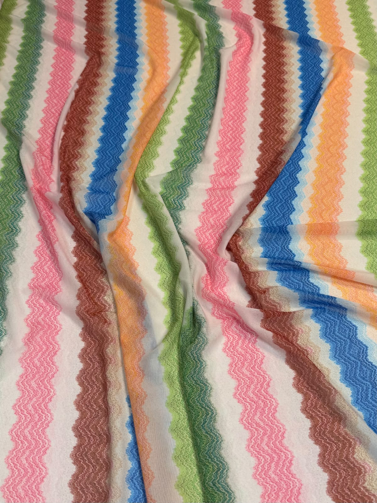 Pastel Chevron Power Mesh Fabric by the Metre - Whotex Fabrics London