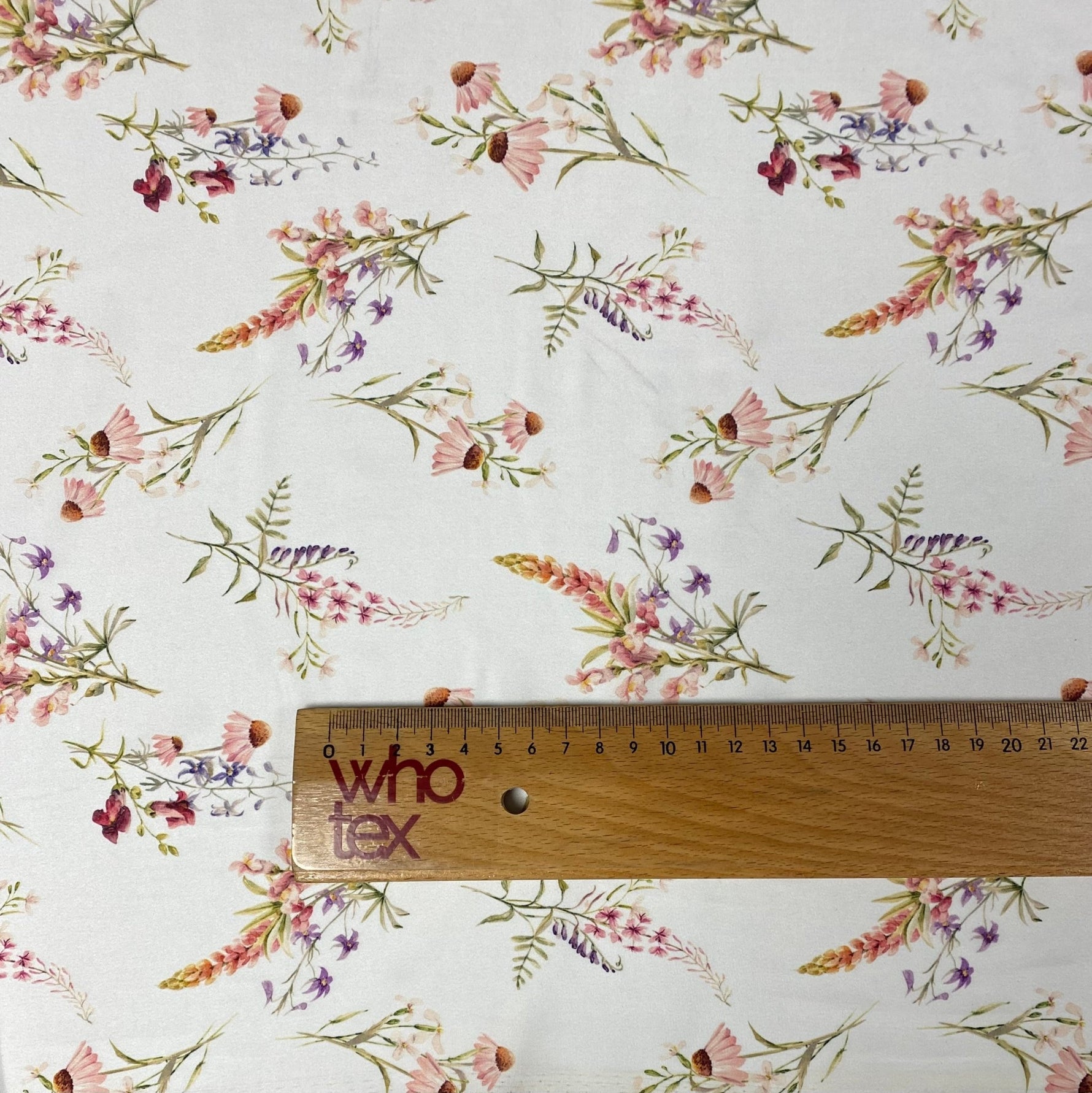 Pastel Floral Fabric – Soft Pink & Purple Blossoms - Whotex Fabrics London