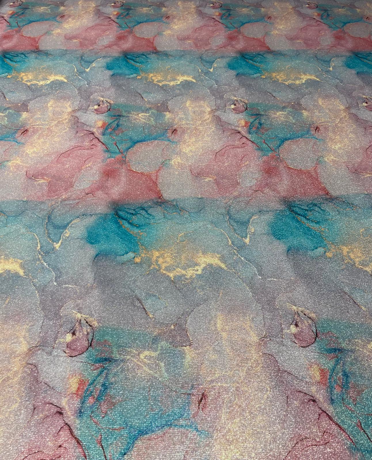 Pastel Marble Lurex Fabric by the Metre - Whotex Fabrics London