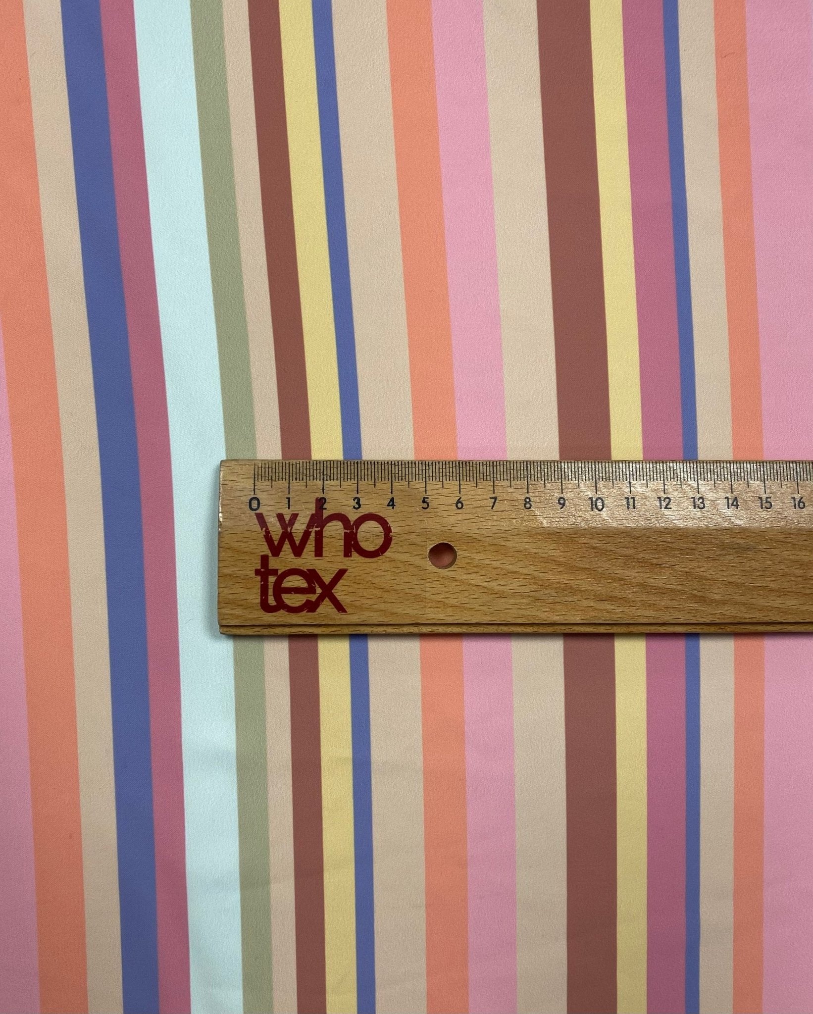 Pastel Multicolour Stripe Fabric by the Metre - Whotex Fabrics London