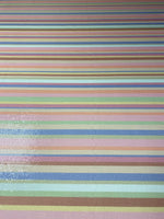 Pastel Multicolour Stripe Sequin Fabric by the Metre - Whotex Fabrics London