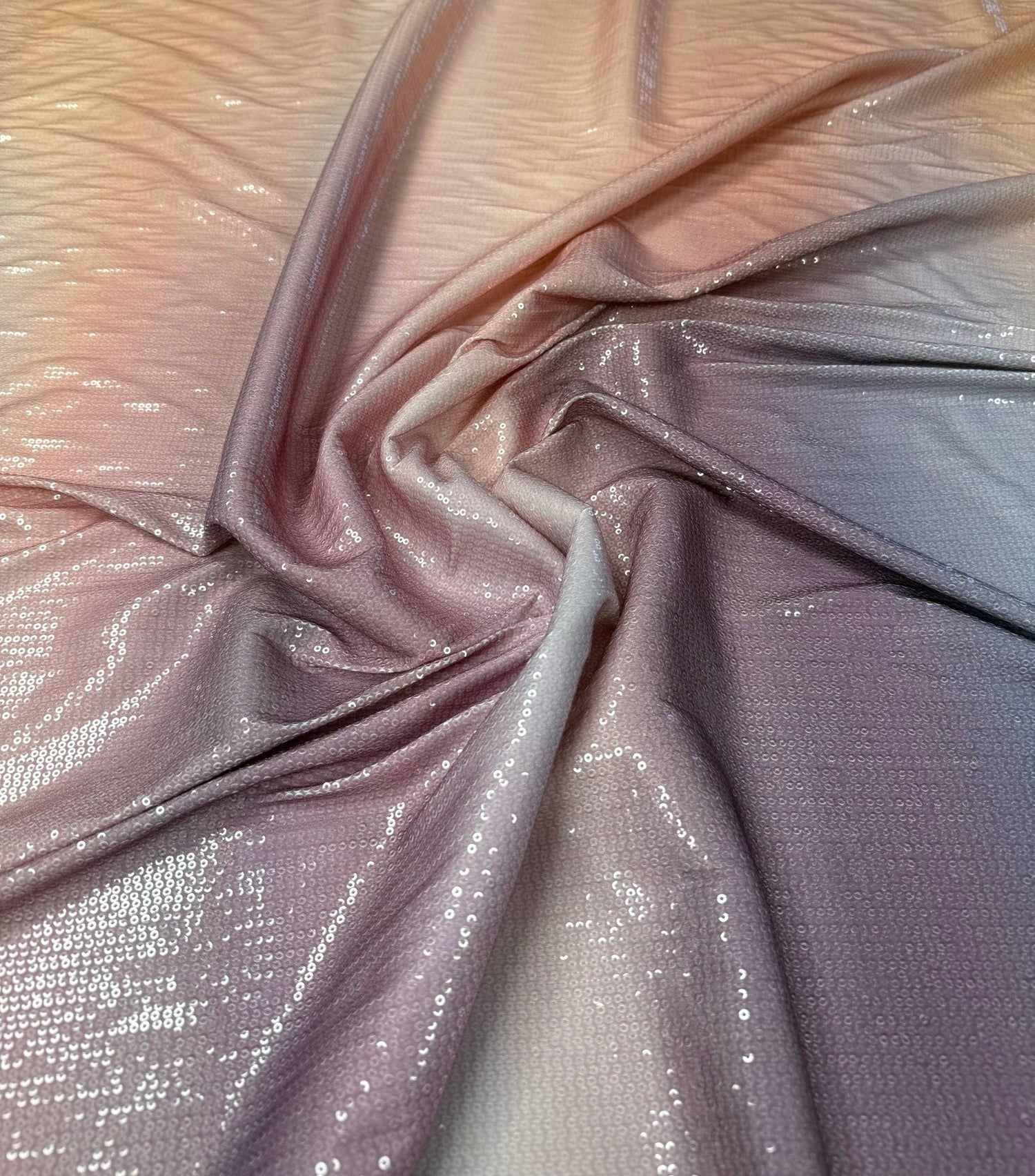 Pastel Ombre Gradient Print Sequin Fabric by the Metre - Whotex Fabrics London