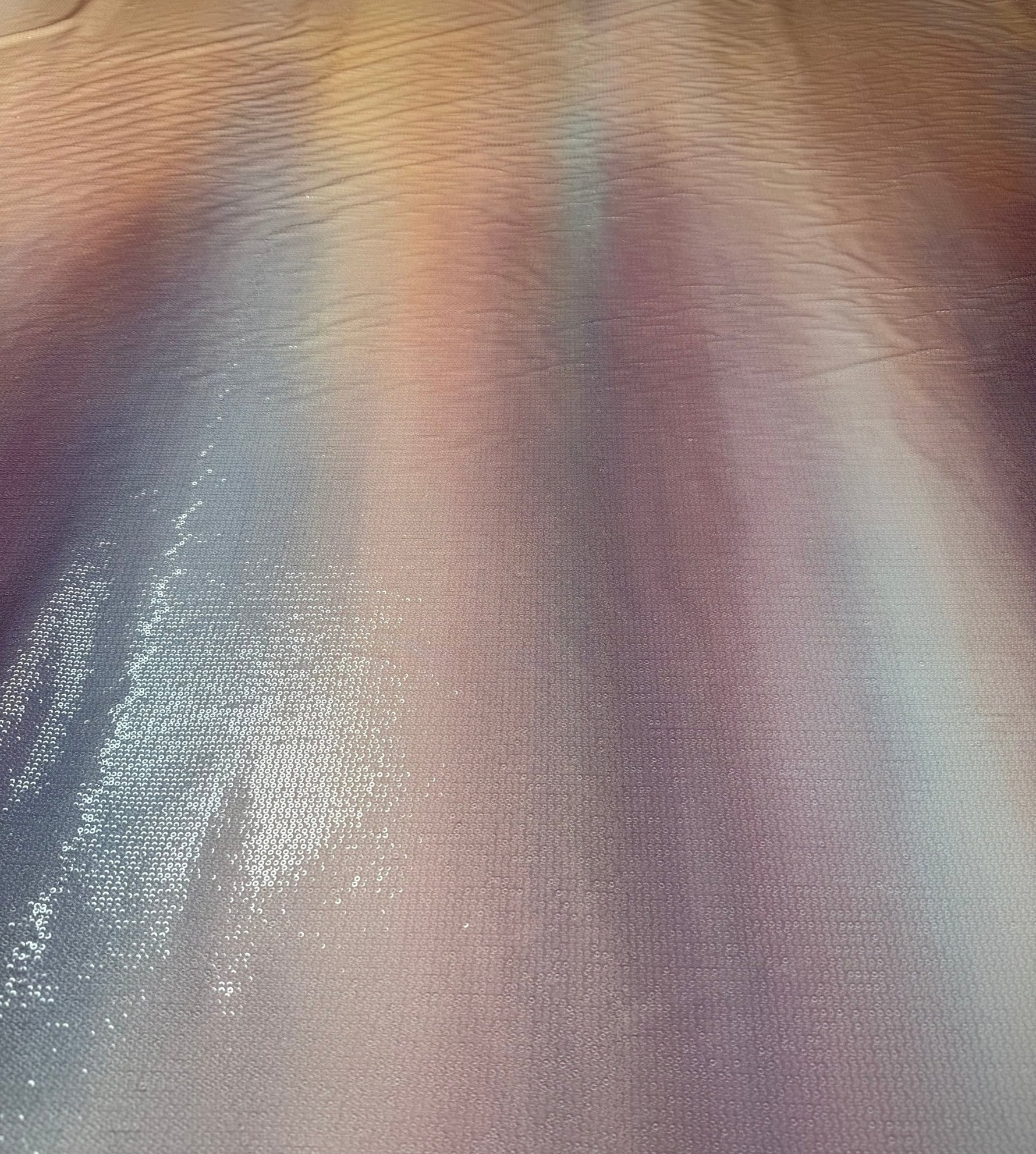 Pastel Ombre Gradient Print Sequin Fabric by the Metre - Whotex Fabrics London
