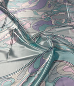 Pastel Swirl Lycra Satin Fabric by the Metre - Whotex Fabrics London