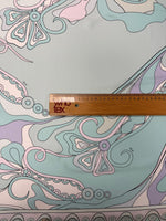 Pastel Swirl Print Satin Fabric by the Metre - Whotex Fabrics London