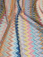 Pastel Zigzag Power Mesh Fabric by the Metre - Whotex Fabrics London