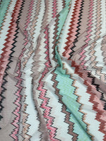 Pastel Zigzag Power Mesh Fabric by the Metre - Whotex Fabrics London