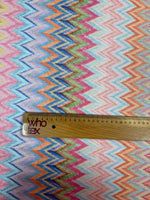 Pastel Zigzag Power Mesh Fabric by the Metre - Whotex Fabrics London
