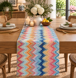 Pastel Zigzag Printed Table Runner - Whotex Fabrics London
