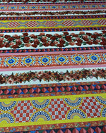 Patchwork Stripe Lurex Fabric by the Metre - Whotex Fabrics London