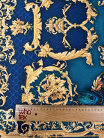 Peacock Baroque Satin Fabric by the Metre - Whotex Fabrics London