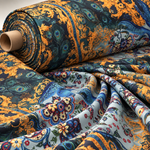 Peacock Baroque Upholstery Fabric by the Metre - Whotex Fabrics London