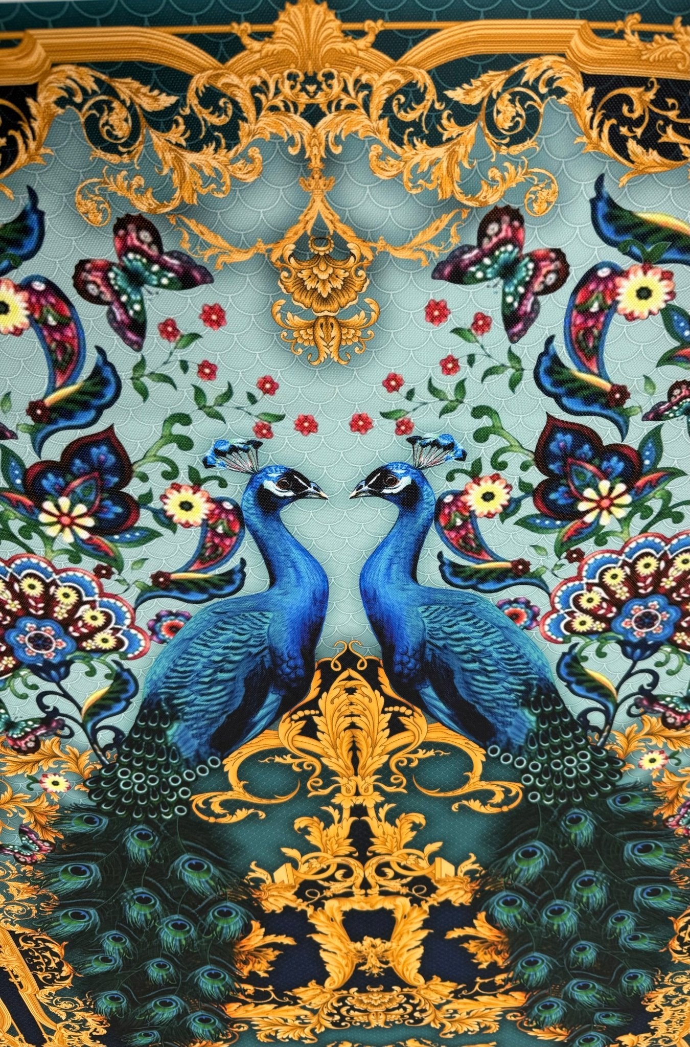 Peacock Baroque Upholstery Fabric by the Metre - Whotex Fabrics London