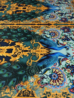 Peacock Baroque Upholstery Fabric by the Metre - Whotex Fabrics London