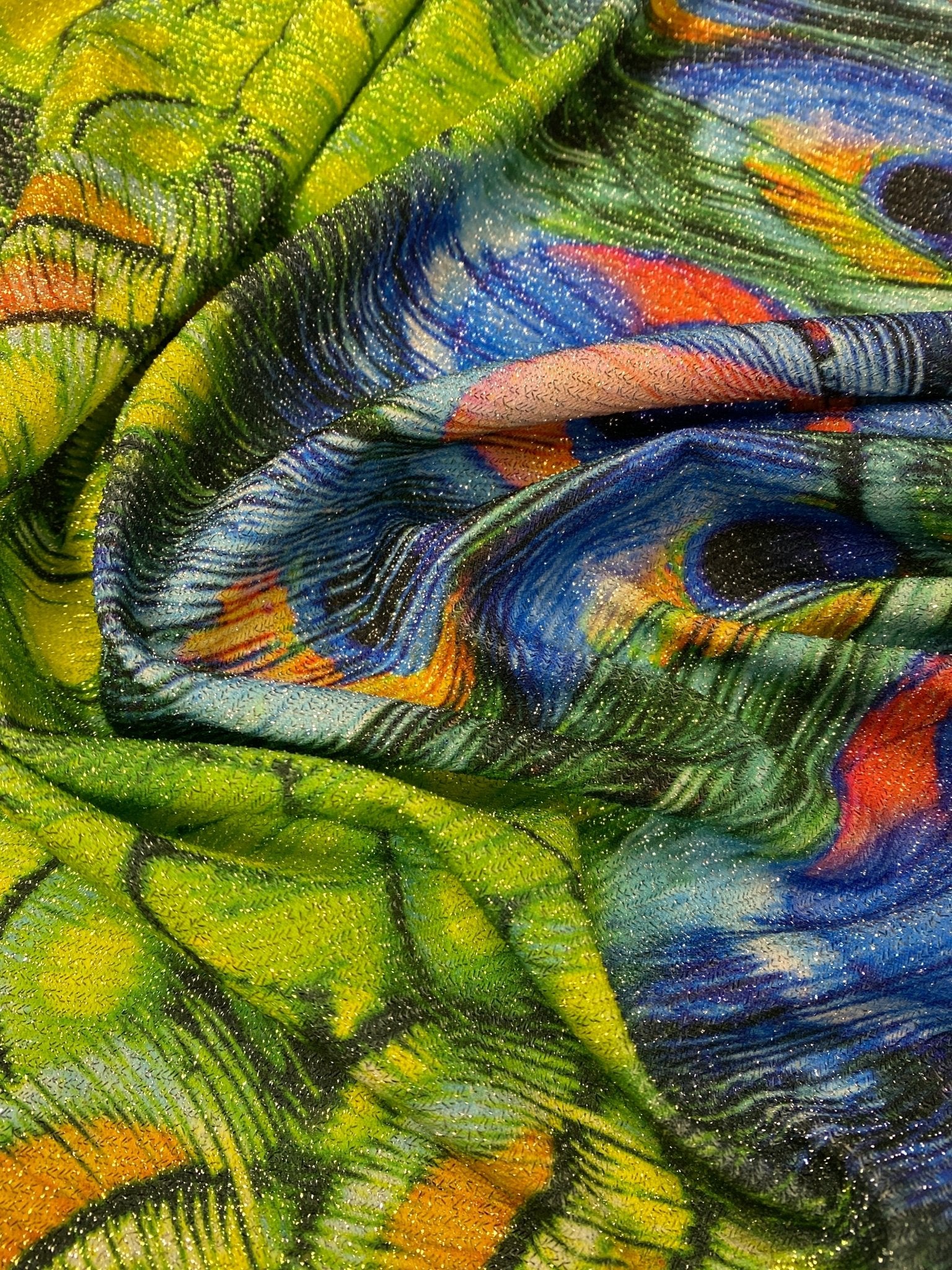 Peacock Feather Fabric By Metre - Whotex Fabrics London