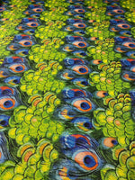 Peacock Feather Lurex Fabric by the Metre - Whotex Fabrics London