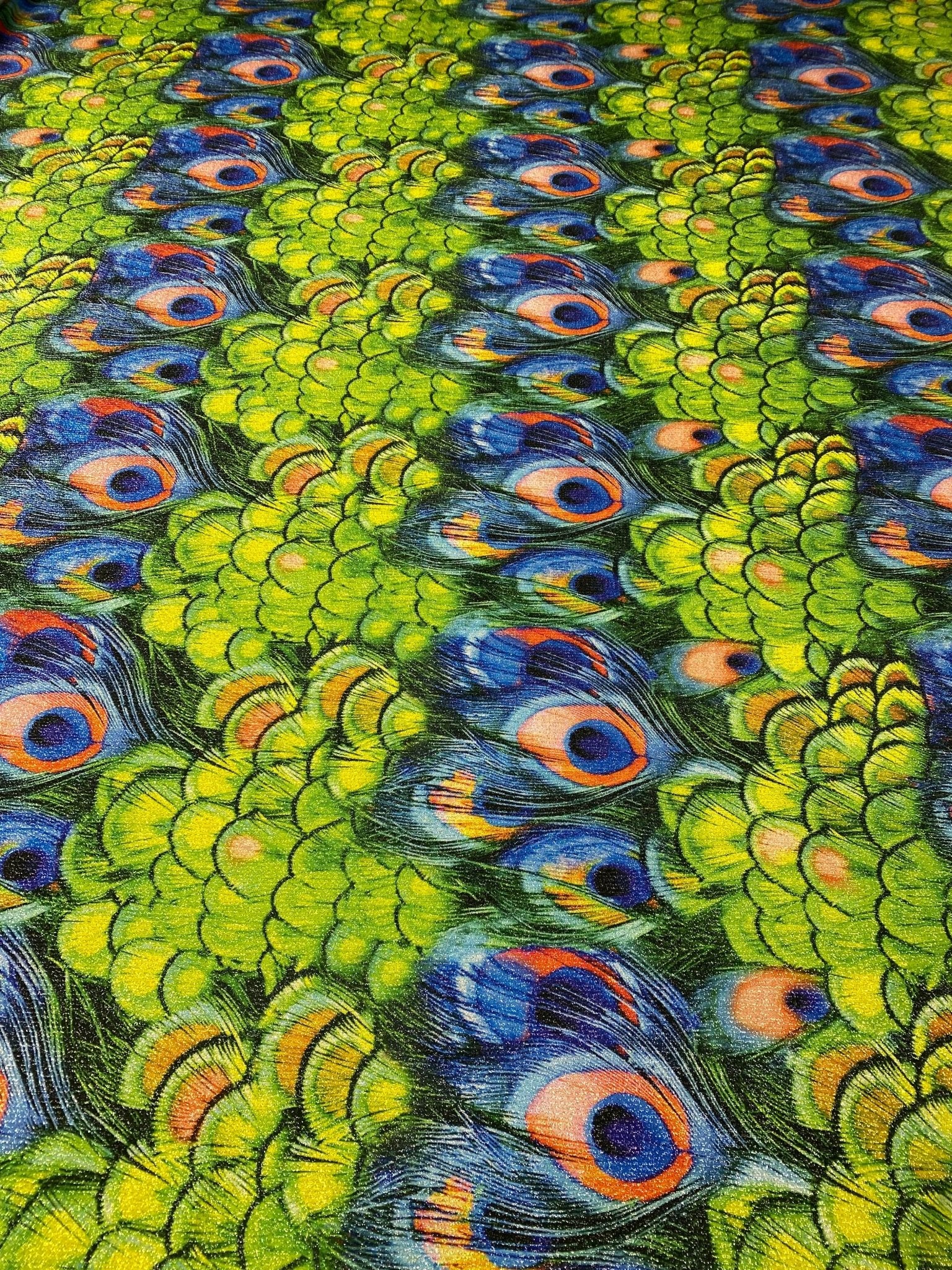 Peacock Feather Lurex Fabric by the Metre - Whotex Fabrics London