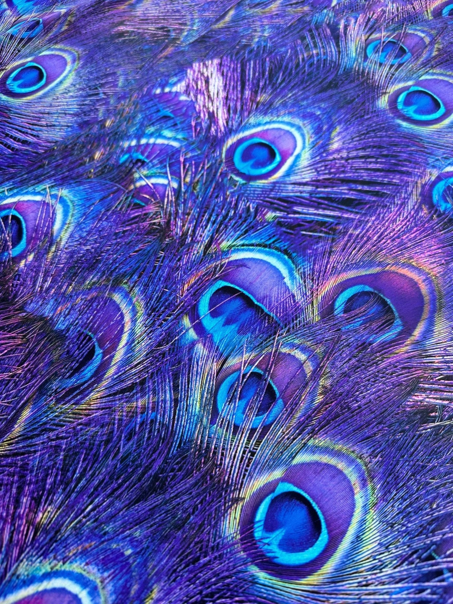 Peacock Feather Pattern Fabric, Purple Fabric By The Yard - Whotex Online Fabric Store