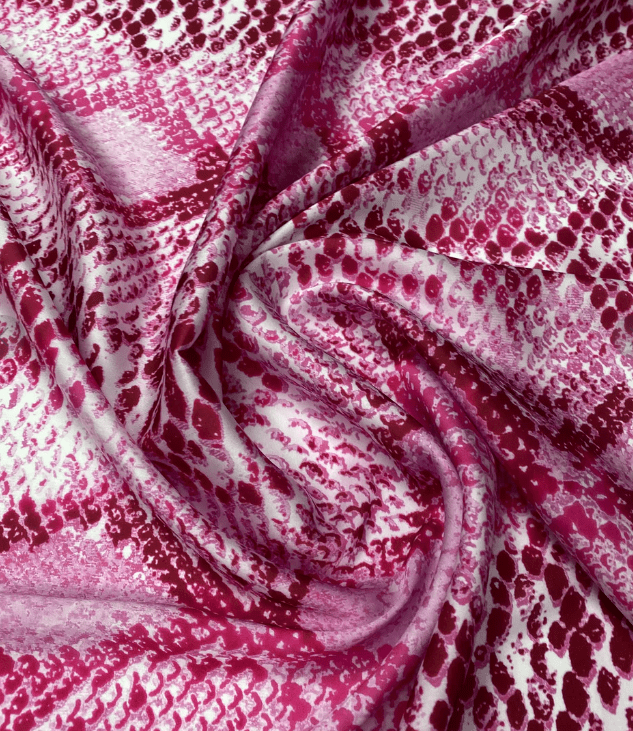 Pink and White Snake Skin Fabric by the Metre - Whotex Fabrics London