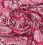 Pink and White Snake Skin Fabric by the Metre - Whotex Fabrics London