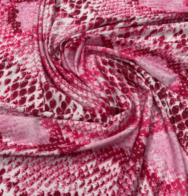 Pink and White Snake Skin Fabric by the Metre - Whotex Fabrics London