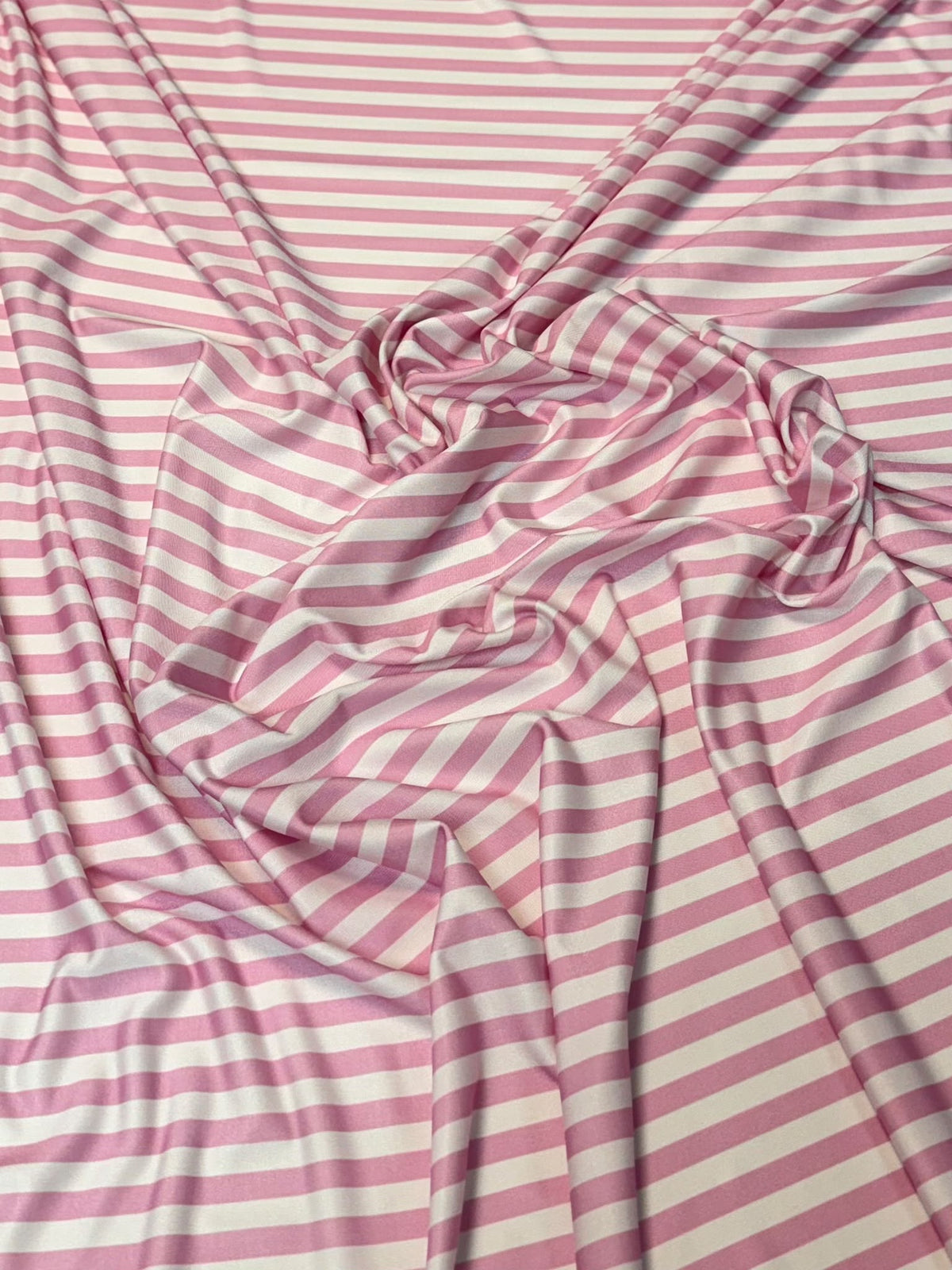 Pink and White Striped Fabric by the Metre - Whotex Fabrics London