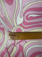 Pink and Yellow Psychedelic Sequin Fabric by the Metre - Whotex Fabrics London