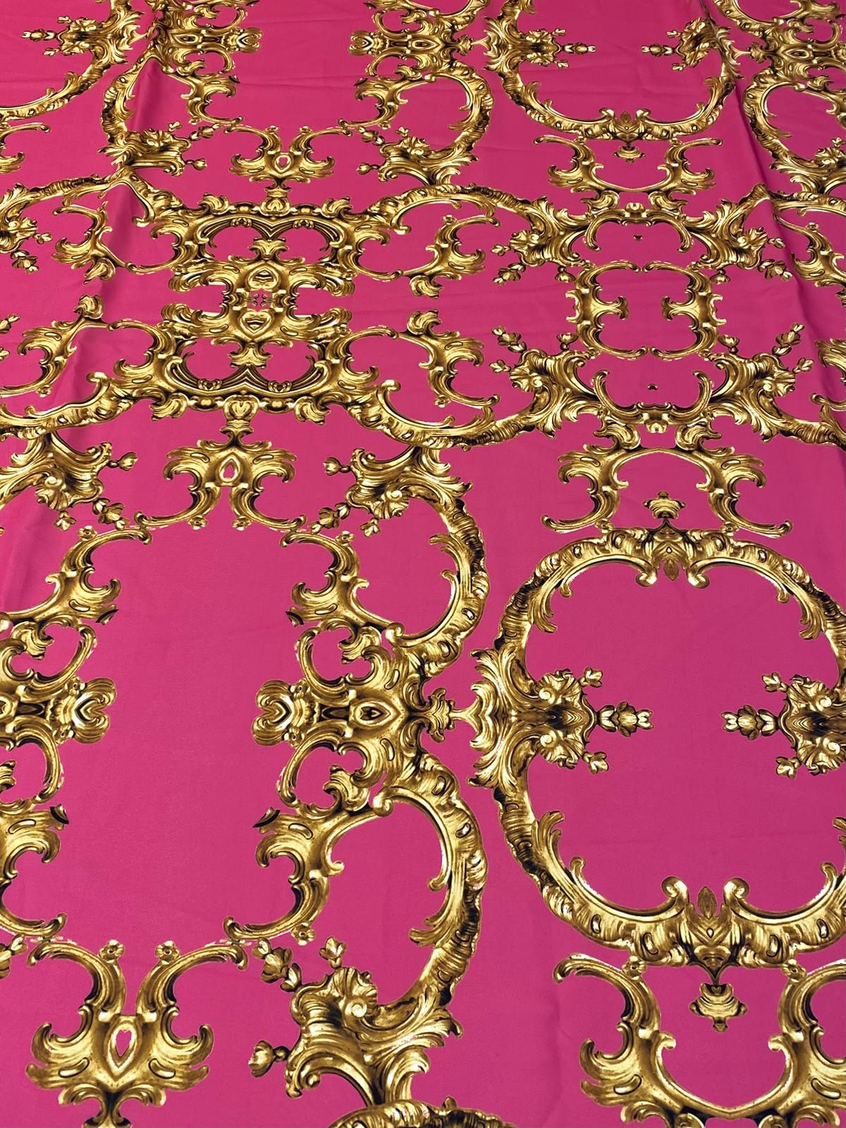 Pink Baroque Crepe Fabric by the Metre - Whotex Fabrics London