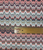 Pink Black Chevron Mesh Knit Fabric with Metallic Accents by the Metre - Whotex Fabrics London