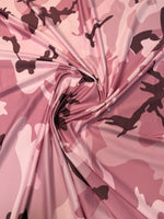 Pink Camouflage Spandex Fabric by the Metre - Whotex Fabrics London